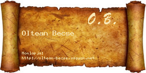 Oltean Becse névjegykártya